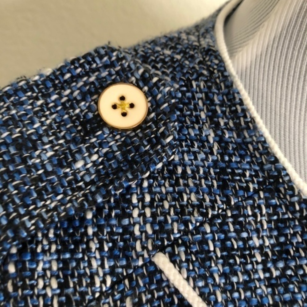Luciana Dante jacket blue blazer gold/white trimming small - Picture 3 of 8